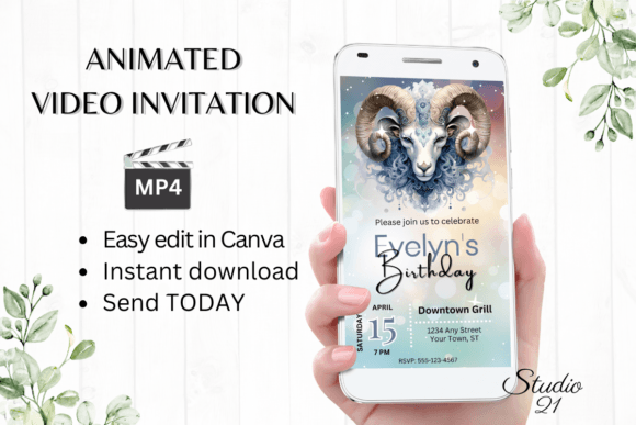 Aries Zodiac Invitations: Bold Digital Templates for Your Party