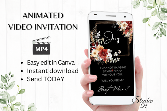 Fall Best Man Proposal W3153BM: The Ultimate Digital Video Invitation
