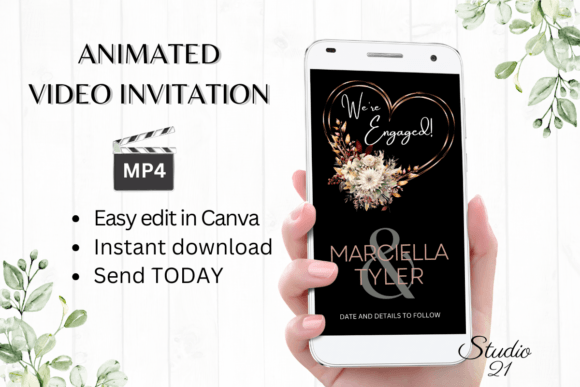 Fall Engagement Announcement W1169B: A Modern Digital Invite