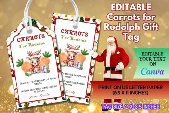 Festive DIY: Create Charming Rudolph Gift Tags with Canva
