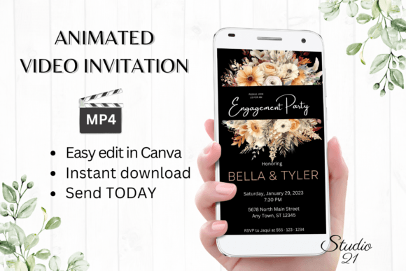 Stunning Fall Engagement Party Invites: A Digital Template Guide